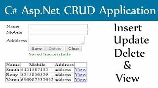 C# Asp.Net Web Form CRUD : Insert, Update, Delete and View With Sql Server Database