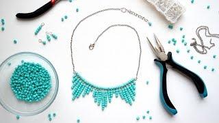 Бижутерия своими руками: колье из бисера. Мастер-класс / DIY beaded necklace