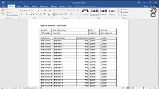 How to Create Inventory Documents in Word