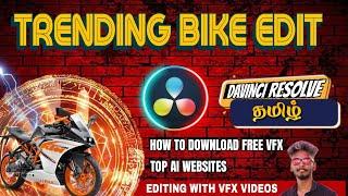 Bike VFX Editing in DaVinci Resolve | Free VFX Download | Background Removal | Pro Tips  | Tamil 