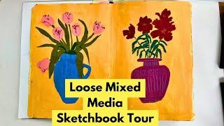 Sketchbook Tour- Loose Still Life and Landscape Sketchbook