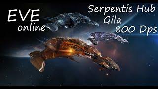 #EVE online Gila  800 Dps Serpentis Hub