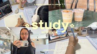 uni diaries ⋆˚˖ | study with me  + productive week in college, cafes, library and more