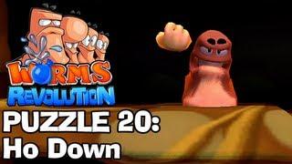 Worms Revolution: Puzzle 20 - Ho Down (Puzzles Walkthrough)