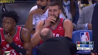 Draymond Green Dislocated Jonas Valanciunas Thumb - Warriors vs Raptors