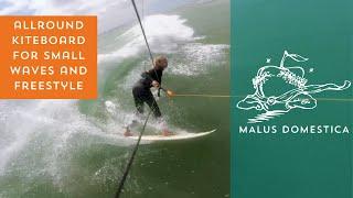 Product video of the Malus Domestica: Appletree’s allround kiteboard for small waves and freestyle