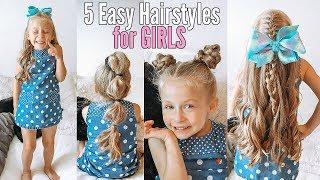 5 Easy Hairstyles for Girls | Back To School Hair Ideas for Little Girls!!