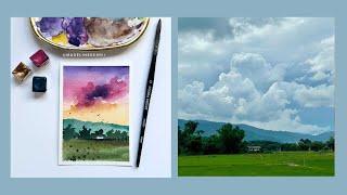 The Magic of Loose Watercolor Skies: A Real Time Process Video