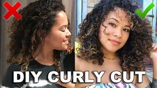 HOW TO CUT YOUR OWN HAIR AT HOME | DIY CURLY CUT ON 3A/3B HAIR | TRIPLE UNICORN CUT WITH A TWIST