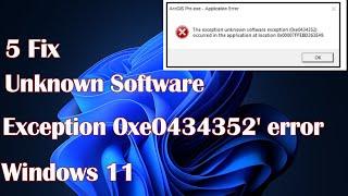 Unknown Software Exception 0xe0434352' error - 5 Fix