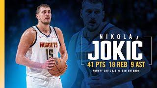 Nikola Jokić Near 41-Point Triple-Double vs. Spurs  | 1/3/25 Full Game Highlights