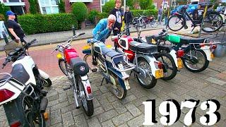 TOMOS 4L 1973, BATAVUS TS 50 1977. Vintage Mopeds, Motorcycles. Oldtimer Day Alphen a/d Rijn. Retro