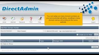 How to create a domain pointer in DirectAdmin