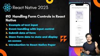 #10 Handling Form Controls in React Native #reactnative #forms #mobileapp