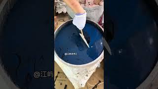纯色的耐看感 漆扇  非遗漆扇  制作过程  手工diy  非遗Solid color, durable feeling Lacquer fan   #painting #漆扇
