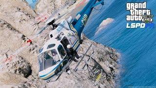 California Highway Patrol Helicopter Rescues Hiker Off Of A Cliff - GTA 5 LSPDFR Coastal Callouts