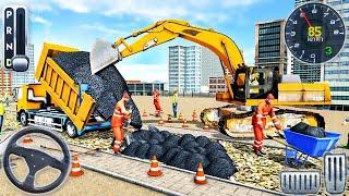 Highway Road Construction: City Road Builder - Excavator Loading Simulator - Android GamePlay