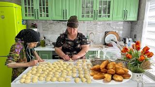 Grandma Rose Making Homemade Fried Buns with Meat | Piroshki |