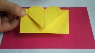 оригами конверт с сердечком, как сделать оригами конверт //  origami envelope