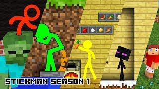 Stickmans in Minecraft: Season 1 - Minecraft Animation