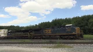 CSX I116 with the Seaboard Coast Line heritage unit trailing at Wellsboro, IN