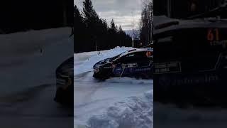 Taking a tight corner at Sweden rally 2025 #RallySweden #WRC #Umeå