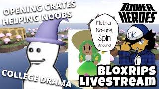 Tower Heroes Easter 2024 (Thoughts, School Drama, Crates) - BloxRips Livestream