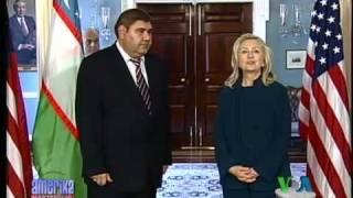 Klinton G'aniyev bilan uchrashdi/Secretary Clinton, Uzbek FM Ganiev meet in Washington