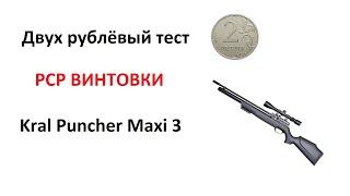 Тест точности винтовки из коробки Kral Puncher maxi 3! Двух рублевый тест.