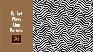 Create Op Art Wavy Pattern In Illustrator | Wave Pattern | Distorted Line Pattern | Pattern Design