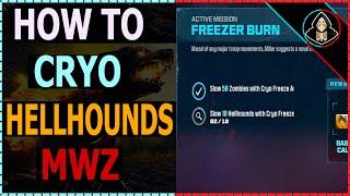 How to Slow 50 Zombies & 10 Hellhounds Cryo Freeze MW3 Zombies (MWZ)