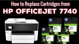 How to Remove or Replace ink cartridges on HP Officejet Pro 7740 Printer