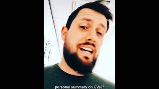 Personal summaries on your CV?
