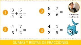 Sumas y restas de fracciones. Ejercicios básicos | Video #115