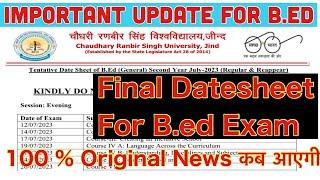 Crsu B.ed Final datesheet 2022-23