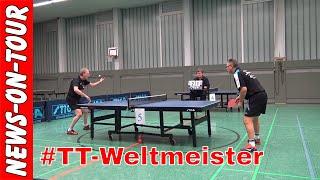 TT-Angriff vs. Abwehr! Grothe vs. Nieswand. Tischtennis Weltmeister vs. Deutschen Mannschaftsmeister