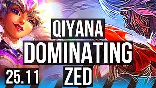 QIYANA vs ZED (MID) | 6k comeback, 62k DMG, 8 solo kills, Dominating | EUW Master | 25.11