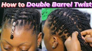 How to Style Interlocked Double Barrel Twist Tutorial / How to Flat Barrel Dreads