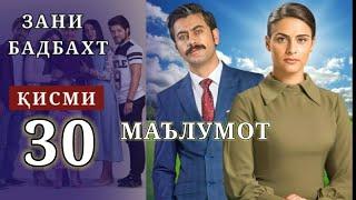 ЗАНИ БАДБАХТ КИСМИ-30 | МАЪЛУМОТ ОЁ ФИЛМ ДАВОМ ДОРАД?