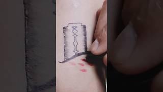 New Creative blade tattoo | Simple tattoo with blade #shorts