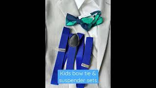 Kids bow tie and suspender sets. Perfect for Easter outfits or for ringbearer #bowtie #boys