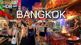  4K HDR | Walking Bangkok The best street food in the world 2024 - With Captions