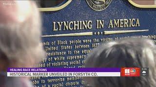 Historical marker which acknowledges lynching history, unveiled in Forsyth County