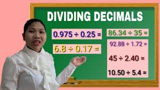 DIVIDING DECIMALS AND MIXED DECIMALS