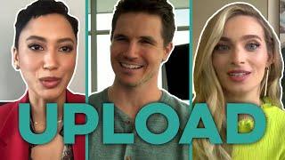 Upload season 2 cast on the show's return & future! | Robbie Amell, Andy Allo & Allegra Edwards