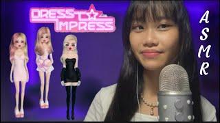 ASMR playing dress to impress ˚˖🩰˚.༘⋆ (clicky whispers and mouth sounds)