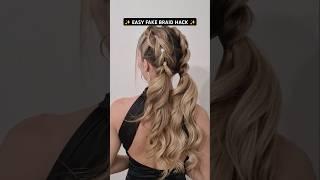FAKE BRAID w RUBBERBAND 🫶  #hairstyle #hairtutorial #braids   #braidhairstyle #braid #hair #hairtok
