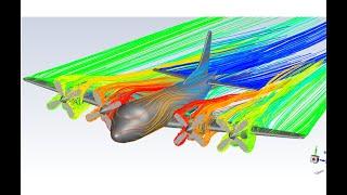 Full Aircraft CFD analysis in Fluent, SpaceClaim and ICEMCFD (Promo video 12x speed)