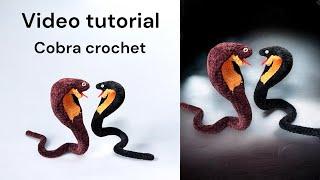 Realistic COBRA 20'' crochet / FREE Video Tutorial /  COBRA crochet pattern ETSY / Amigurumi snake