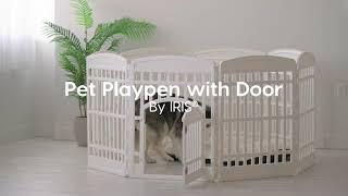 IRIS USA 34" Exercise 8-Panel Pet Playpen with Door